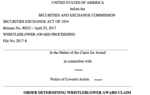 SEC whistleblower award factors