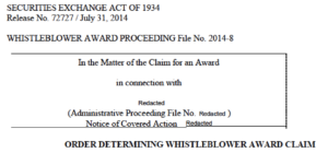 first SEC whistleblower award