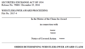 SEC whistleblower award rules
