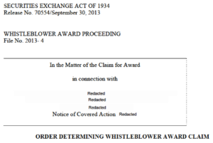 SEC whistleblower award criteria