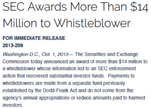 SEC whistleblowers award criteria