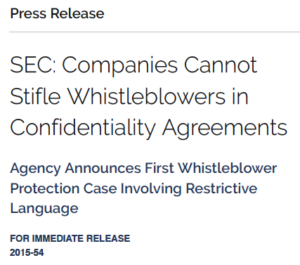 discourage SEC whistleblowers