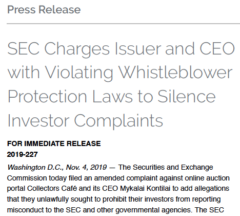 whistleblower protection rule