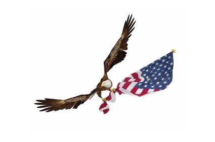 Eagle carrying flag
